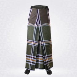 999-NC-Liver Grey Lunar Green Checked Cotton lungi-Sarong- 199A